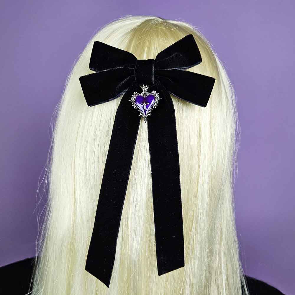 Attitude Hair Dye - Gothic Heart Charm Velvet Haarstrik - Zwart/Paars